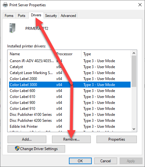 How do I remove a Primera (Windows 7/8/10/11)