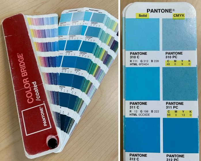 pantone color chart cmyk